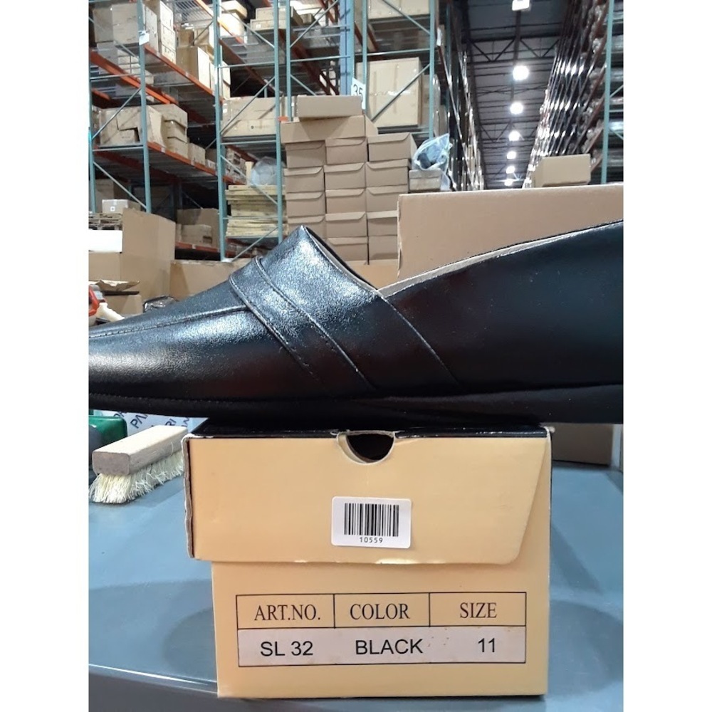 Climate Mens X Slippers House Shoes Round Close Toe Black Leather 11
